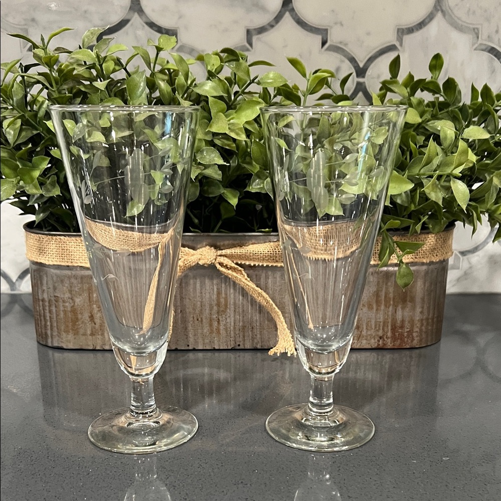 Princess House Clear Glass Champagne Flutes - Set of 2